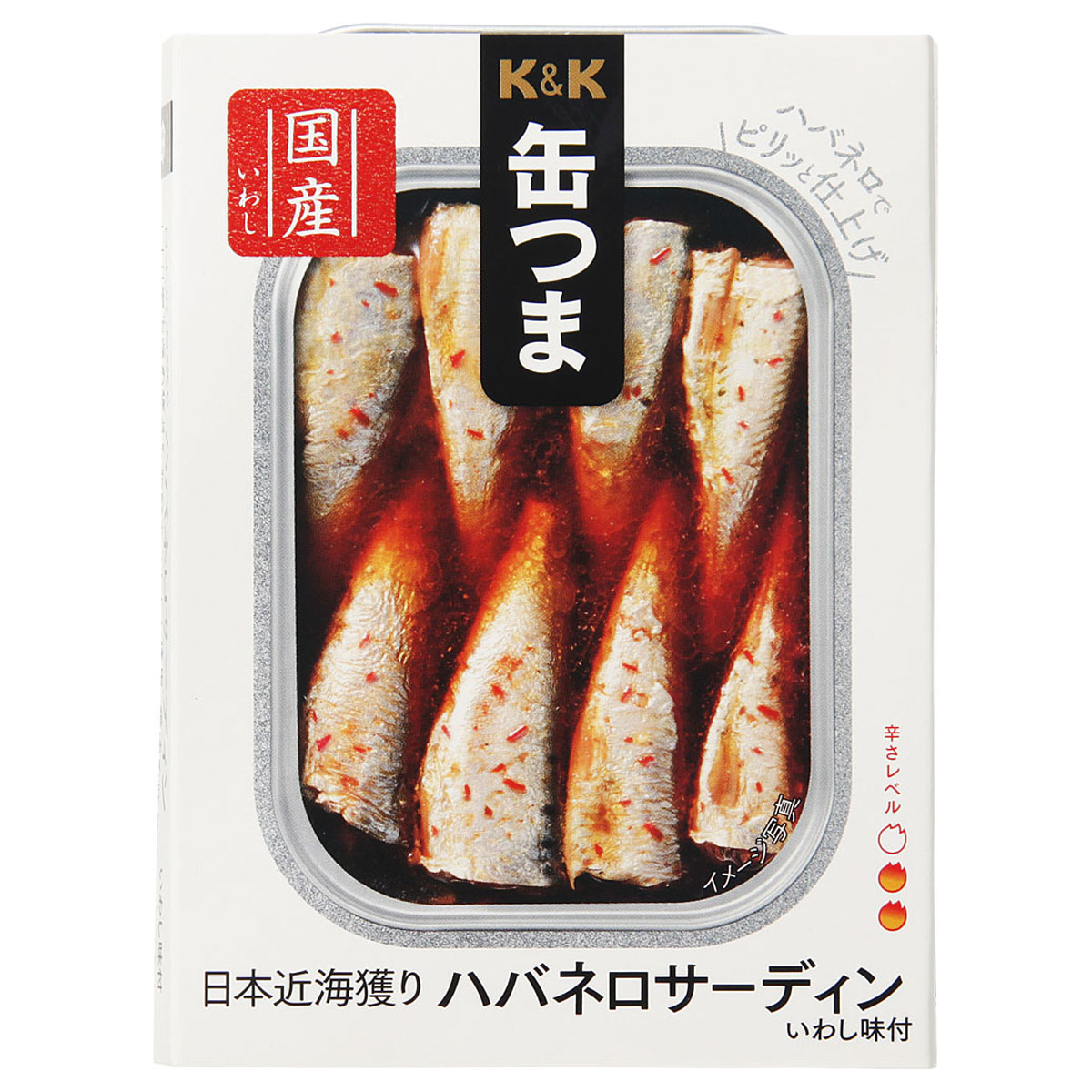K&K 缶つま 日本近海獲り ハバネロサーディン 105g x6