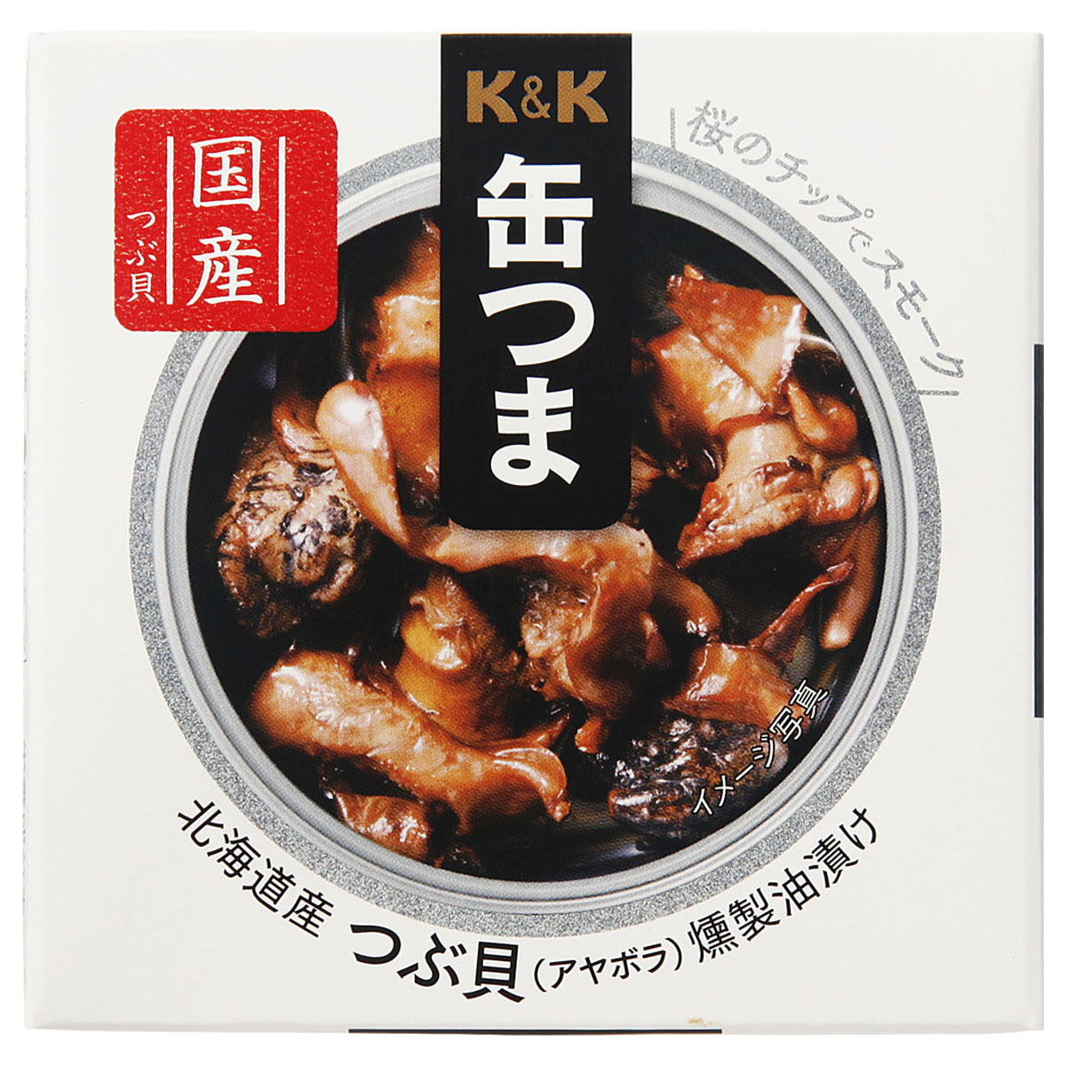 K&K 缶つま 北海道産 つぶ貝燻製油漬け 35g x6