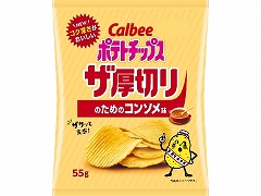 カルビー ポテトチップス ザ厚切りのためのコンソメ味 55g x12