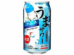 サンガリア うまサワー ラムネ 缶 340mlx24