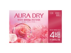 トイレタリージャパン 香りサフロン柔軟剤AURADRY生花カプセルドライシートピオニーローズ 40枚x1